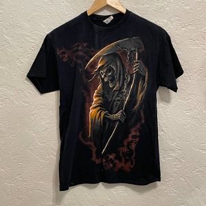 Grim Reaper Trippie Redd Playboi Carti Style Black Vintage Tee Size Medium